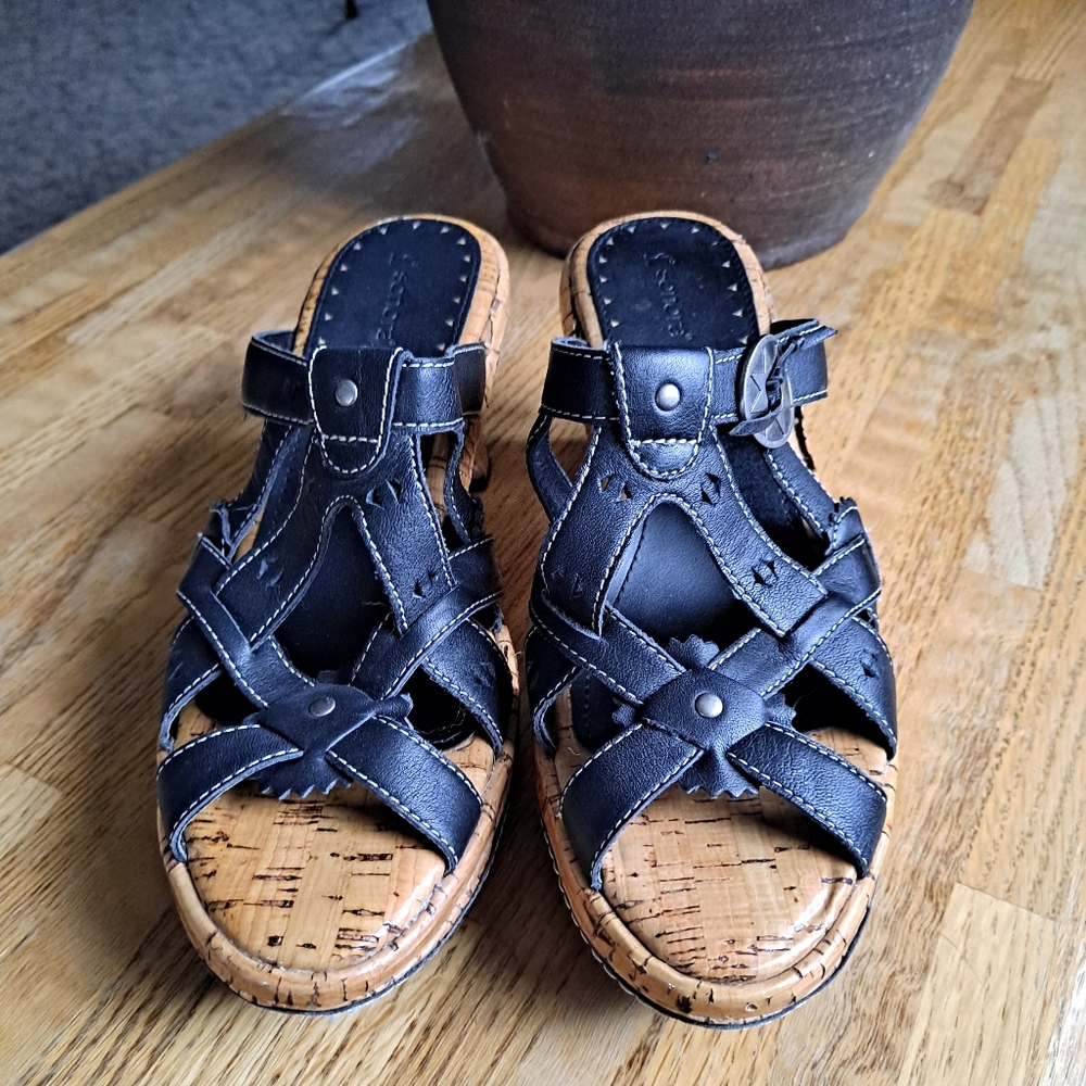Sonora Cork Wedge Sandals - Picture 2 of 6